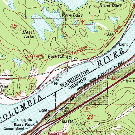 Topographic Map of Fort Rains, WA