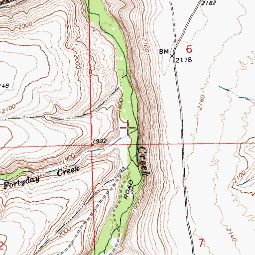 Topographic Map of Fortyday Creek, WA