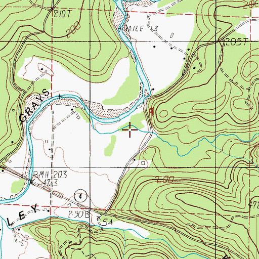 Topographic Map of Fossil Creek, WA