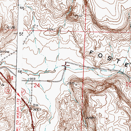 Topographic Map of Foster Coulee, WA