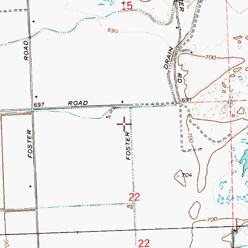 Topographic Map of Foster Drain, WA