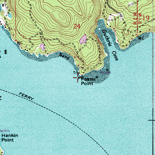 Topographic Map of Foster Point, WA