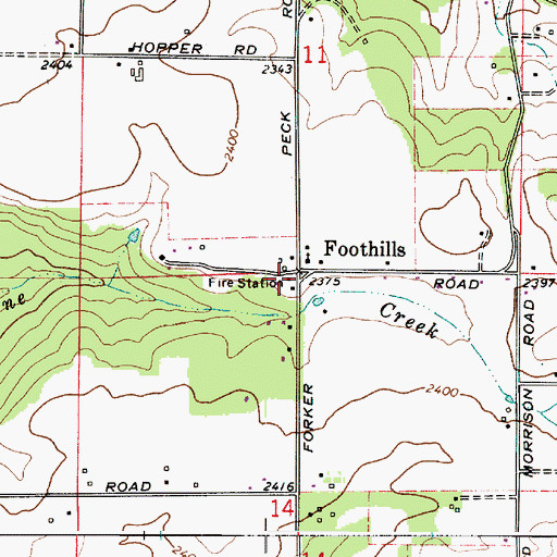 Topographic Map of Fothills, WA