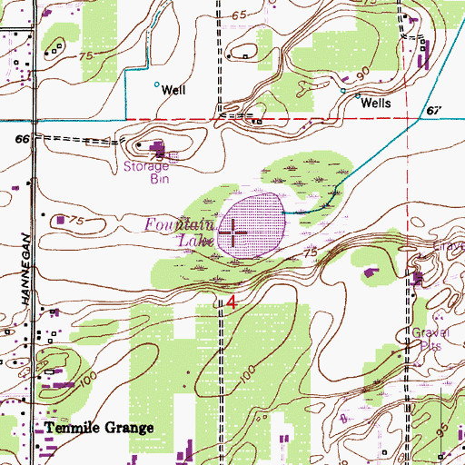 Topographic Map of Fountain Lake, WA