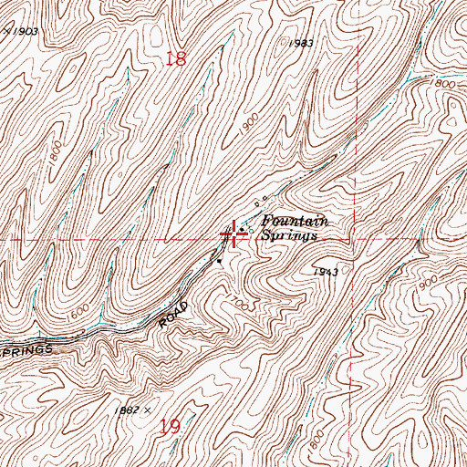 Topographic Map of Fountain Springs, WA