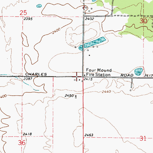 Topographic Map of Four Mound Fire Station, WA