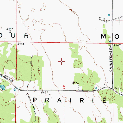Topographic Map of Four Mound Prairie, WA