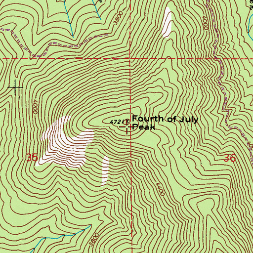 Topographic Map of Fourth of July Peak, WA