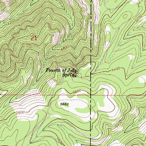 Topographic Map of Fourth of July Spring, WA