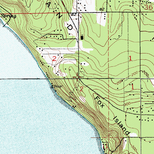 Topographic Map of Fox Island Cemetery, WA