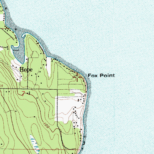 Topographic Map of Fox Point, WA