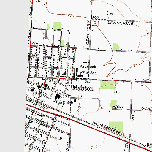 Topographic Map of Artz Fox Elementary School, WA