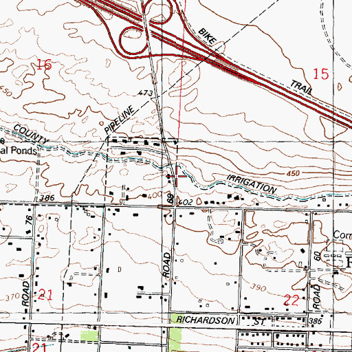 Topographic Map of Franklin County Irrigation Canal, WA