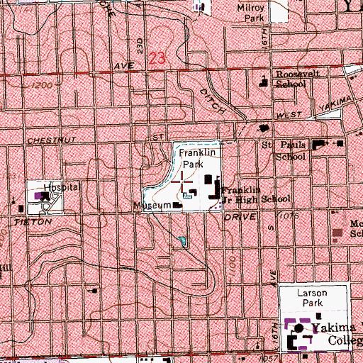 Topographic Map of Franklin Park, WA
