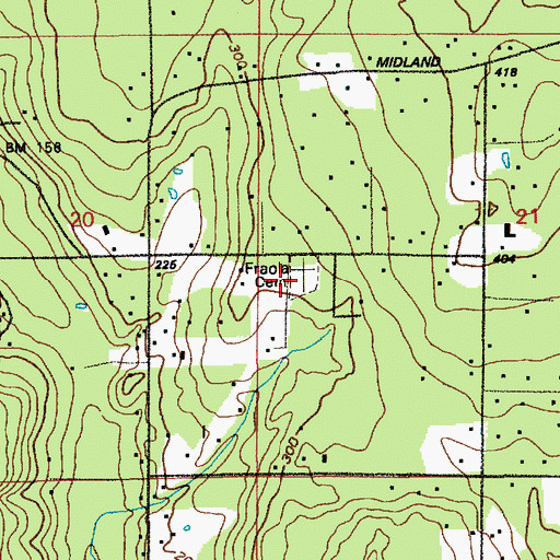 Topographic Map of Fraola Cemetery, WA