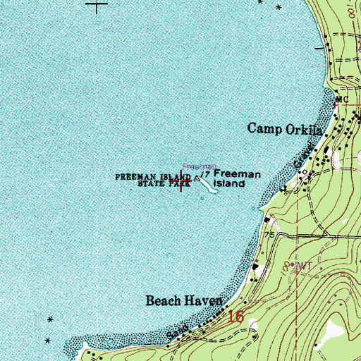 Topographic Map of Freeman Island, WA