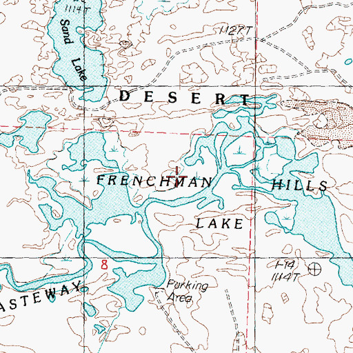 Topographic Map of Frenchman Hills Lake, WA