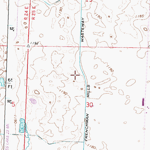 Topographic Map of Frenchman Hills Wasteway, WA