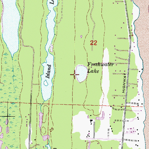 Topographic Map of Freshwater Lake, WA