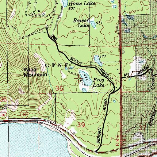Topographic Map of Frog Lake, WA