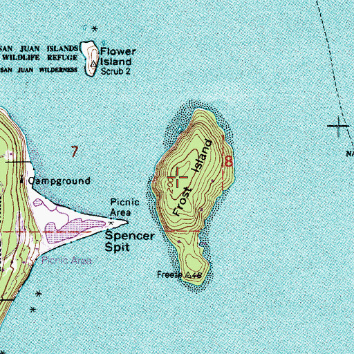 Topographic Map of Frost Island, WA
