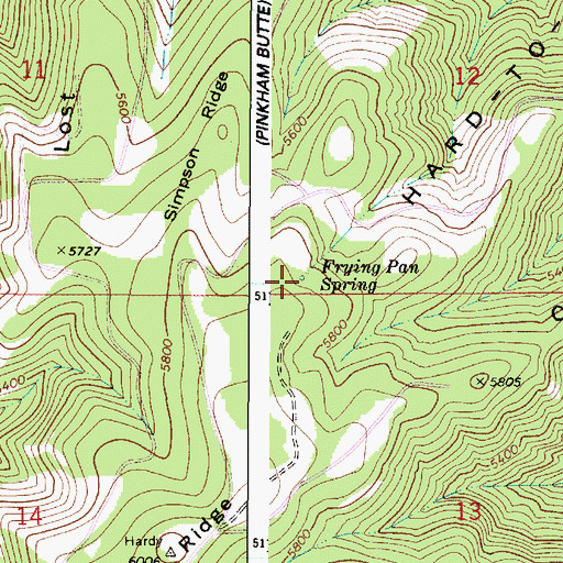 Topographic Map of Frying Pan Spring, WA