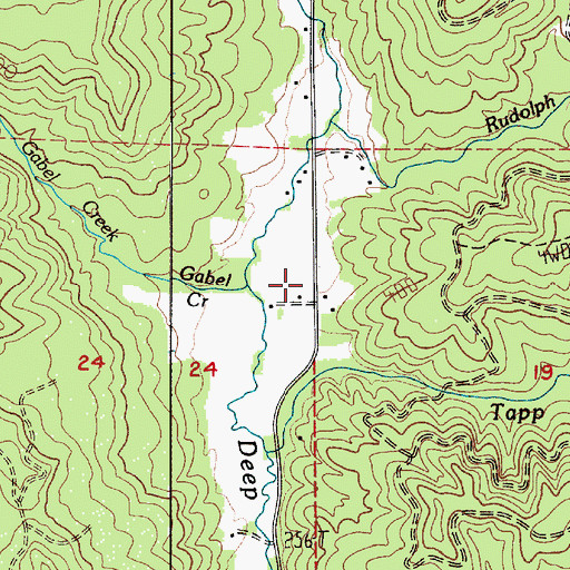 Topographic Map of Gabel Creek, WA