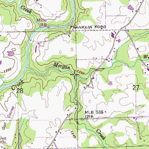 Topographic Map of Shankle Branch, AL