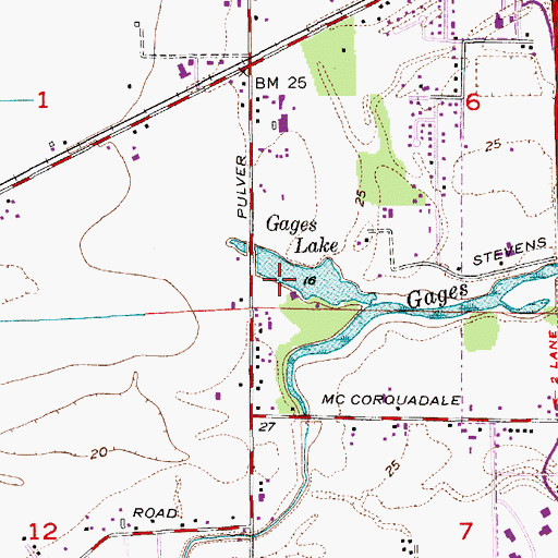 Topographic Map of Gages Lake, WA