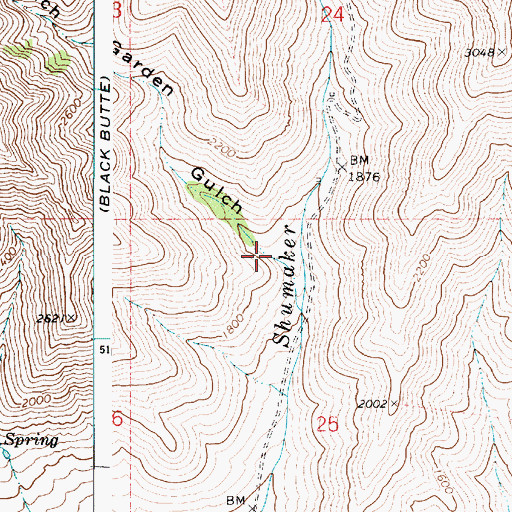 Topographic Map of Garden Gulch, WA
