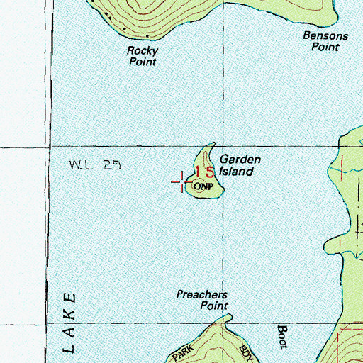 Topographic Map of Garden Island, WA