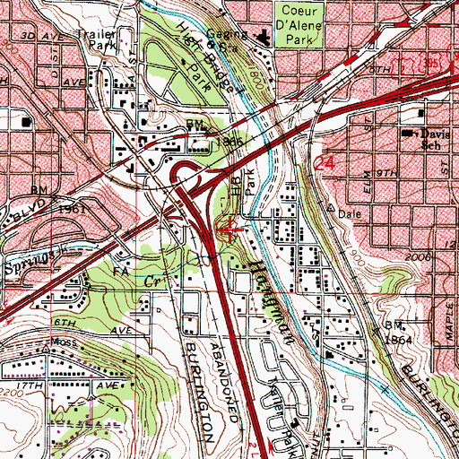 Topographic Map of Garden Springs Creek, WA