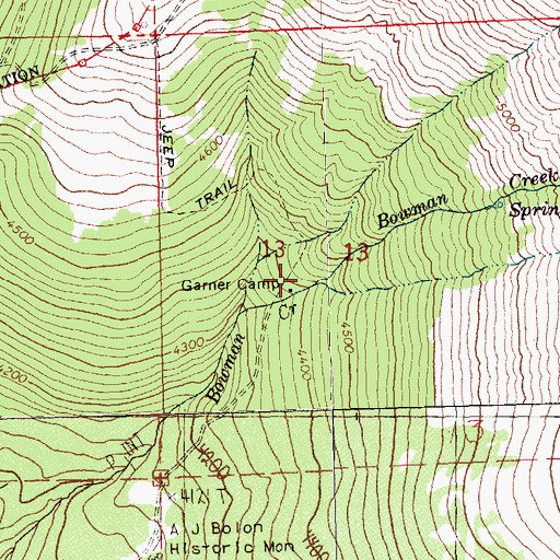 Topographic Map of Garner Camp, WA