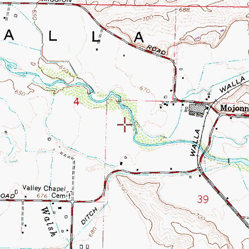 Topographic Map of Garrison Creek, WA