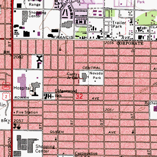 Topographic Map of Garry Middle School, WA