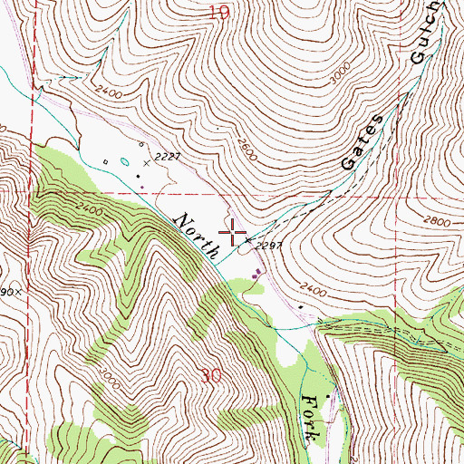 Topographic Map of Gates Gulch, WA