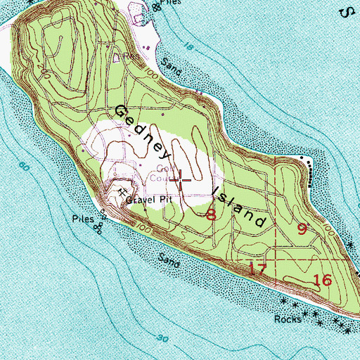 Topographic Map of Gedney Island, WA