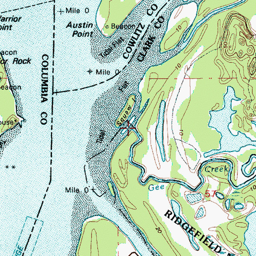 Topographic Map of Gee Creek, WA
