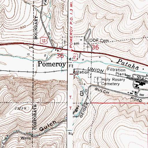 Topographic Map of Geiger Gulch, WA