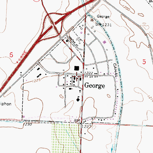 Topographic Map of George, WA