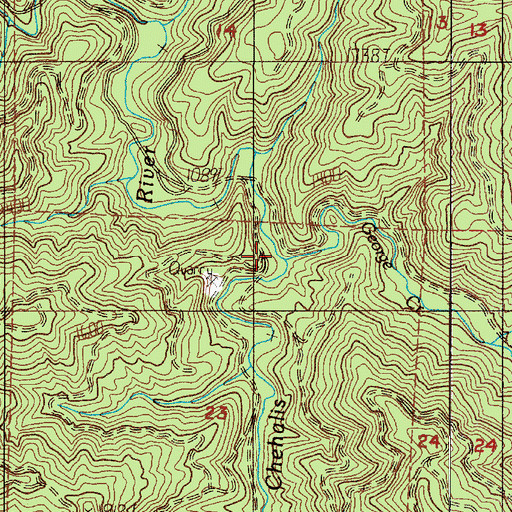 Topographic Map of George Creek, WA