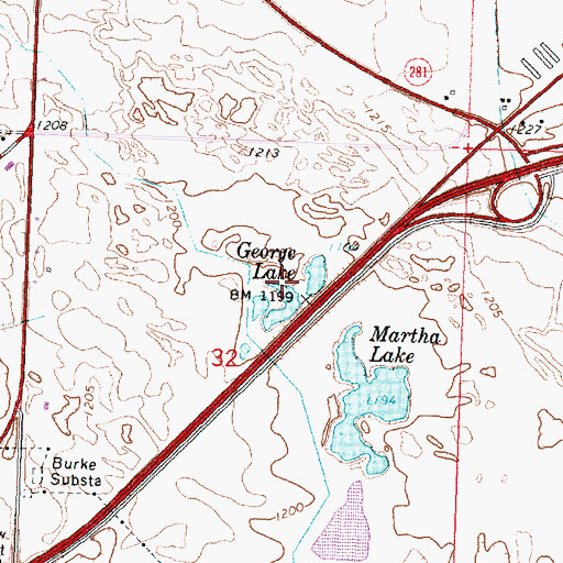 Topographic Map of George Lake, WA