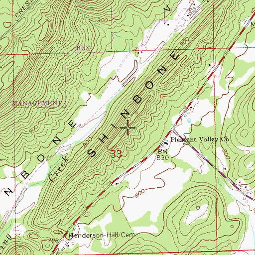 Topographic Map of Shinbone Ridge, AL