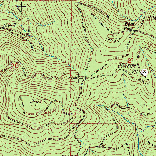 Topographic Map of Georges Peak Trail, WA