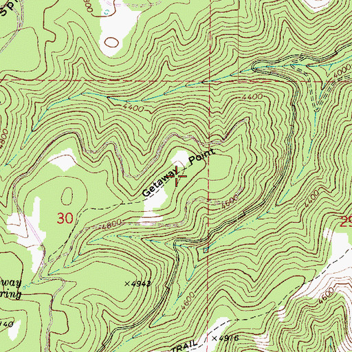 Topographic Map of Getaway Point, WA