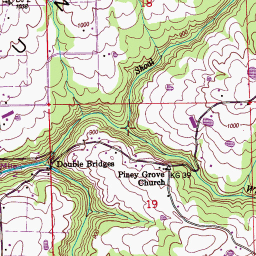 Topographic Map of Shoal Creek, AL