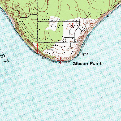 Topographic Map of Gibson Point, WA
