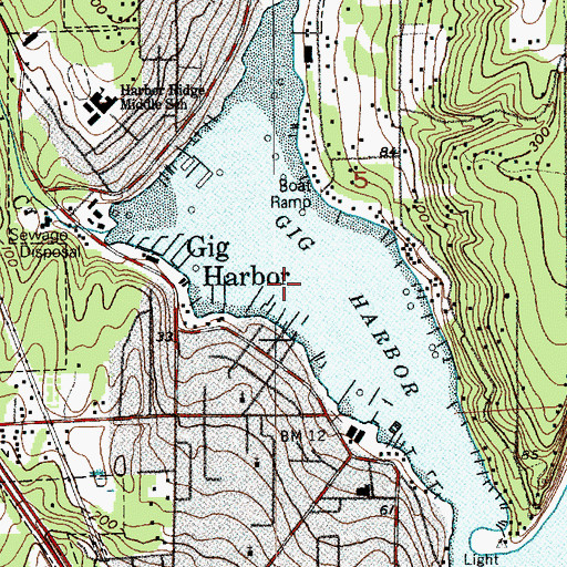 Topographic Map of Gig Harbor, WA