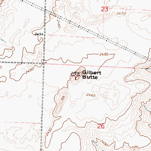 Topographic Map of Gilbert Butte, WA