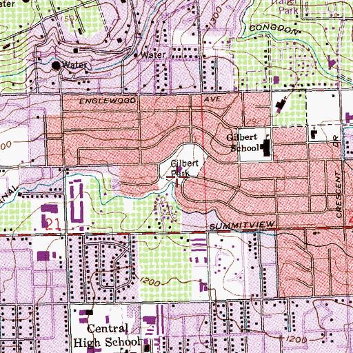 Topographic Map of Gilbert Park, WA